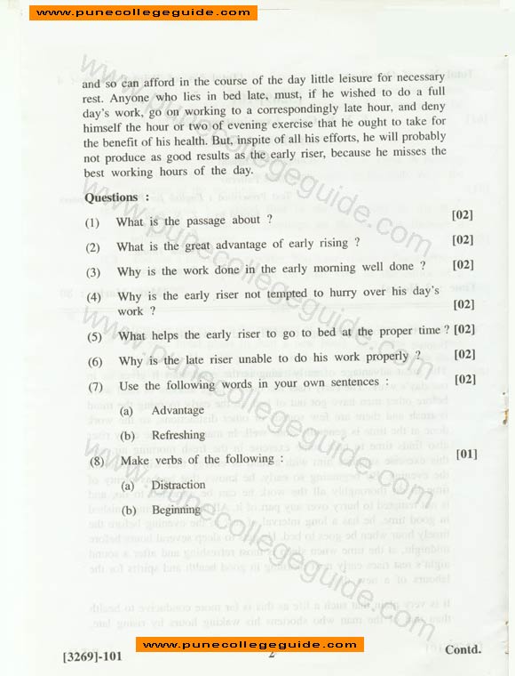 bcom-fy-07o-functional-english, question paper