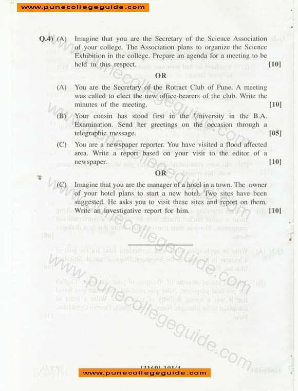 bcom-fy-07o-functional-english, FY BA question paper set