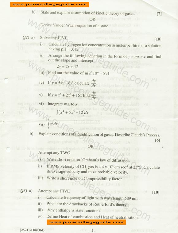 Chemistry I physical and inorganic chemistry (old course)