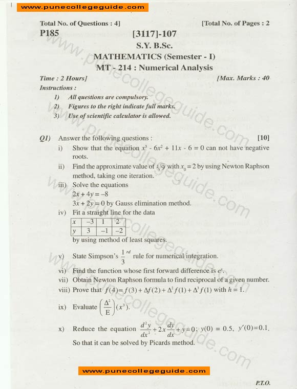mathematics numerical analysis