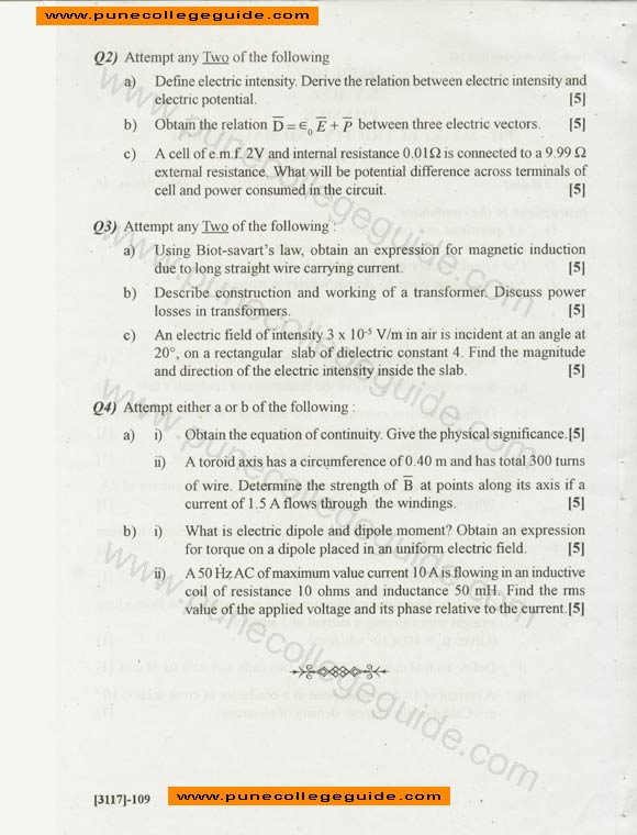 Physics: Electricity and Magnetism Question Paper