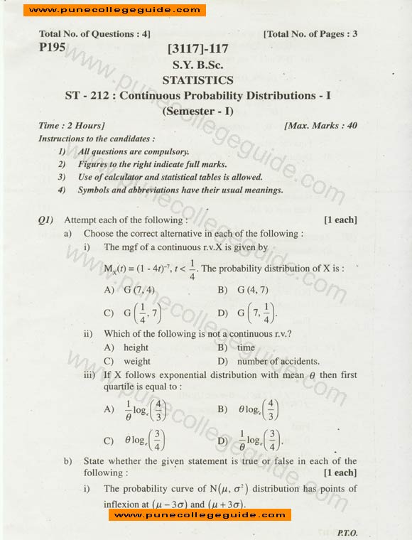 Statistic: Continuous Probability Distribution