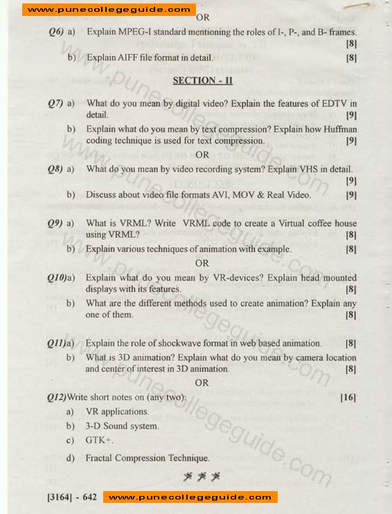 Exam paper, previous year computer engineering papers
