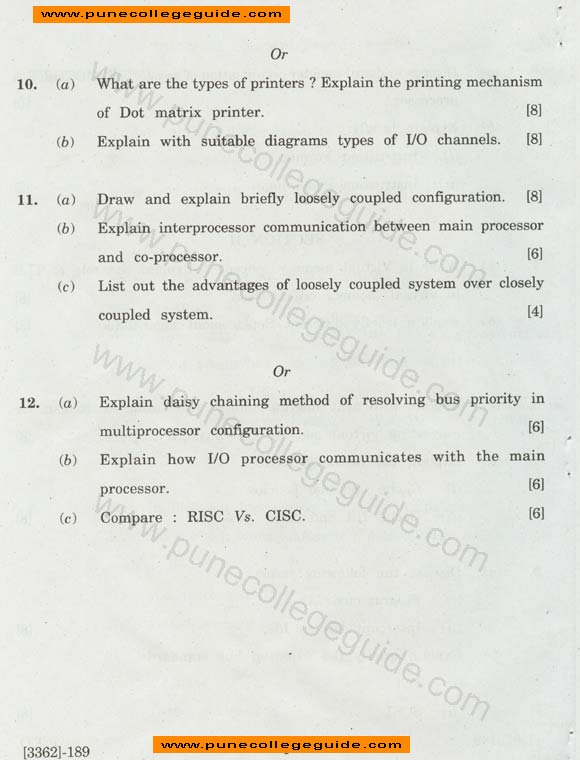 Paper set, Computer Engineering Computer Organization