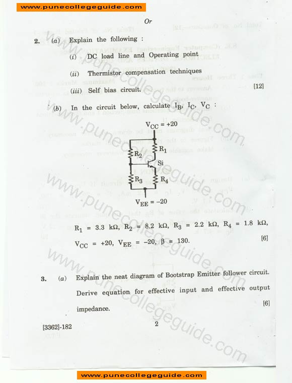 Electronic Devices and Circuits exam paper