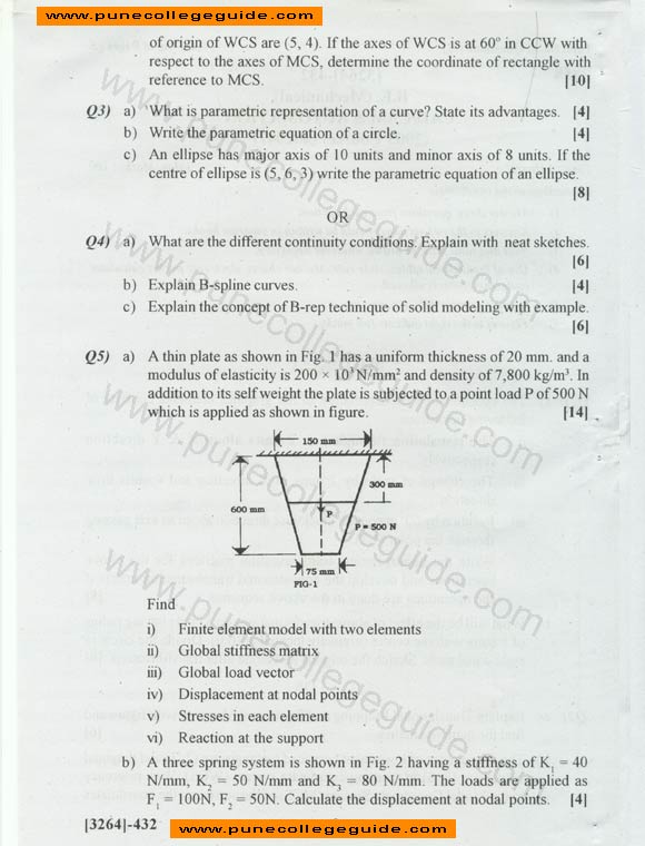 CAD / CAM and Automation, BE mechanical exam paper