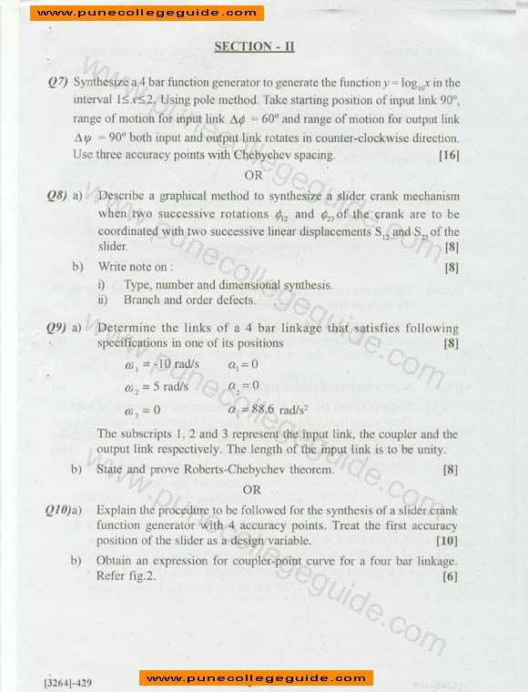 Kinematic Analysis and Synthesis paper set
